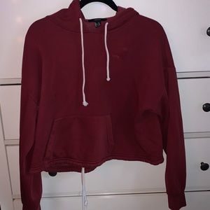 maroon cropped hoodie